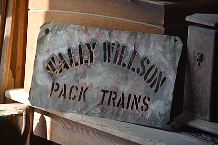 Sign for Wally Wilson Pack Trains, November 16, 2014